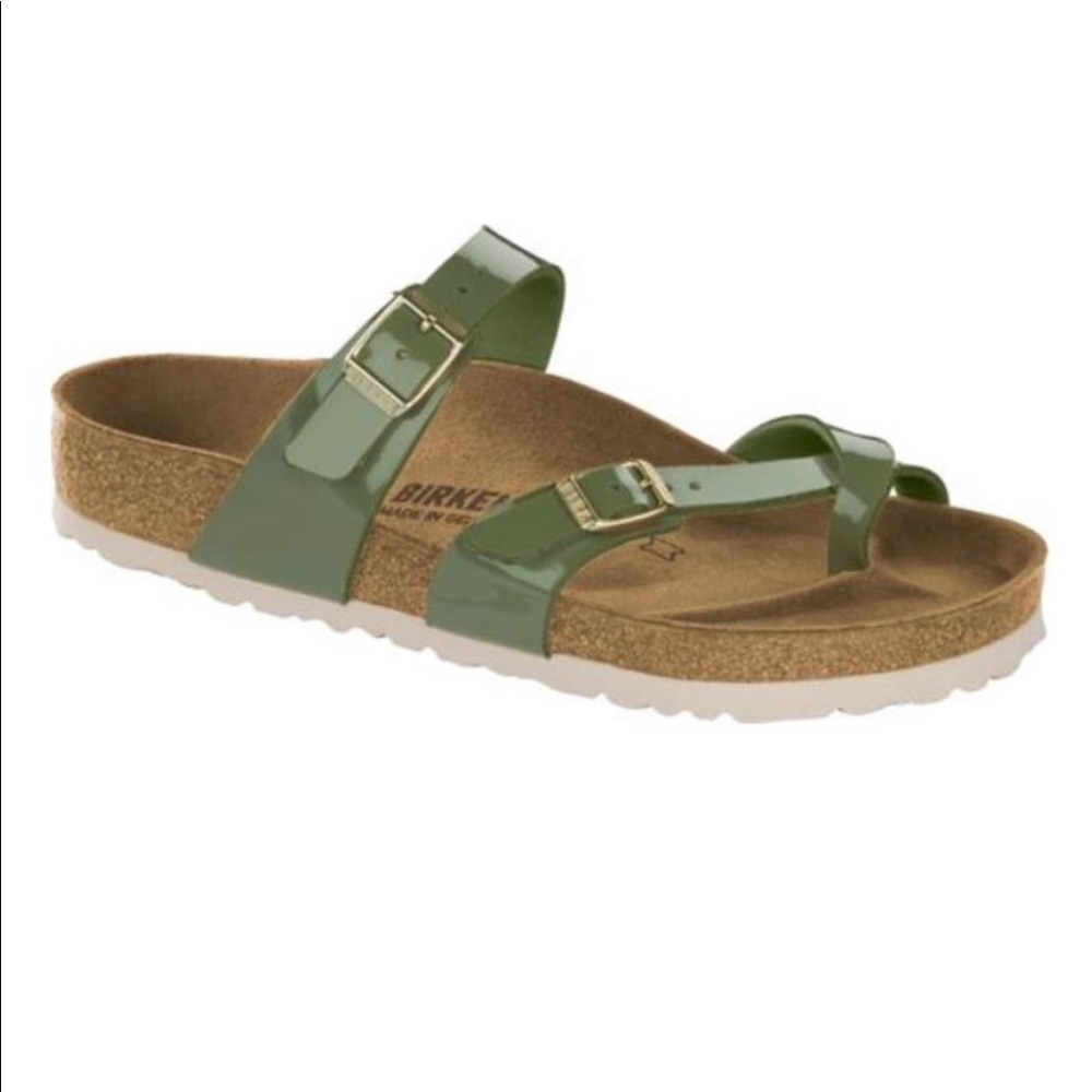 Patent Leather Khaki White Birkenstock Mayari 37